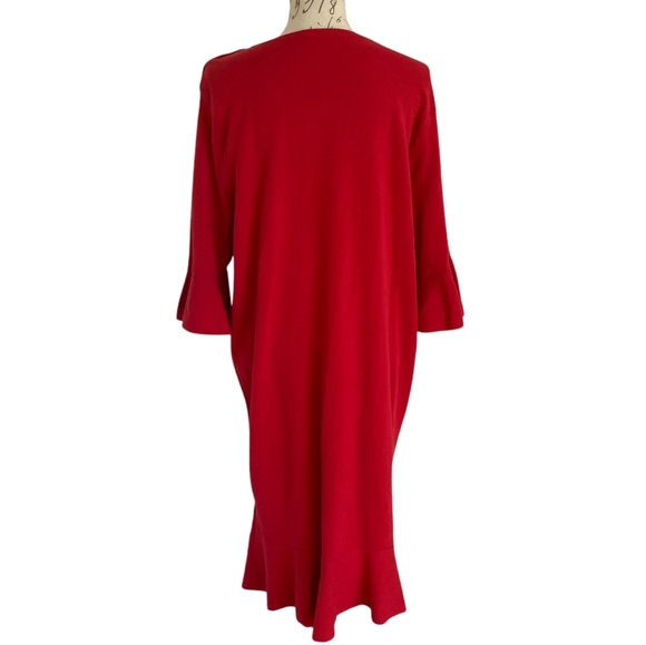 Lauren Ralph Lauren Red knit cotton blend midi sweater dress formal event 2X - Picture 10 of 15